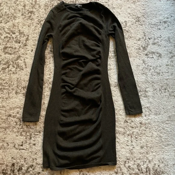 Dark Green Express Sweater Dress Bodycon Dark Green Express Sweater Dress Bodycon